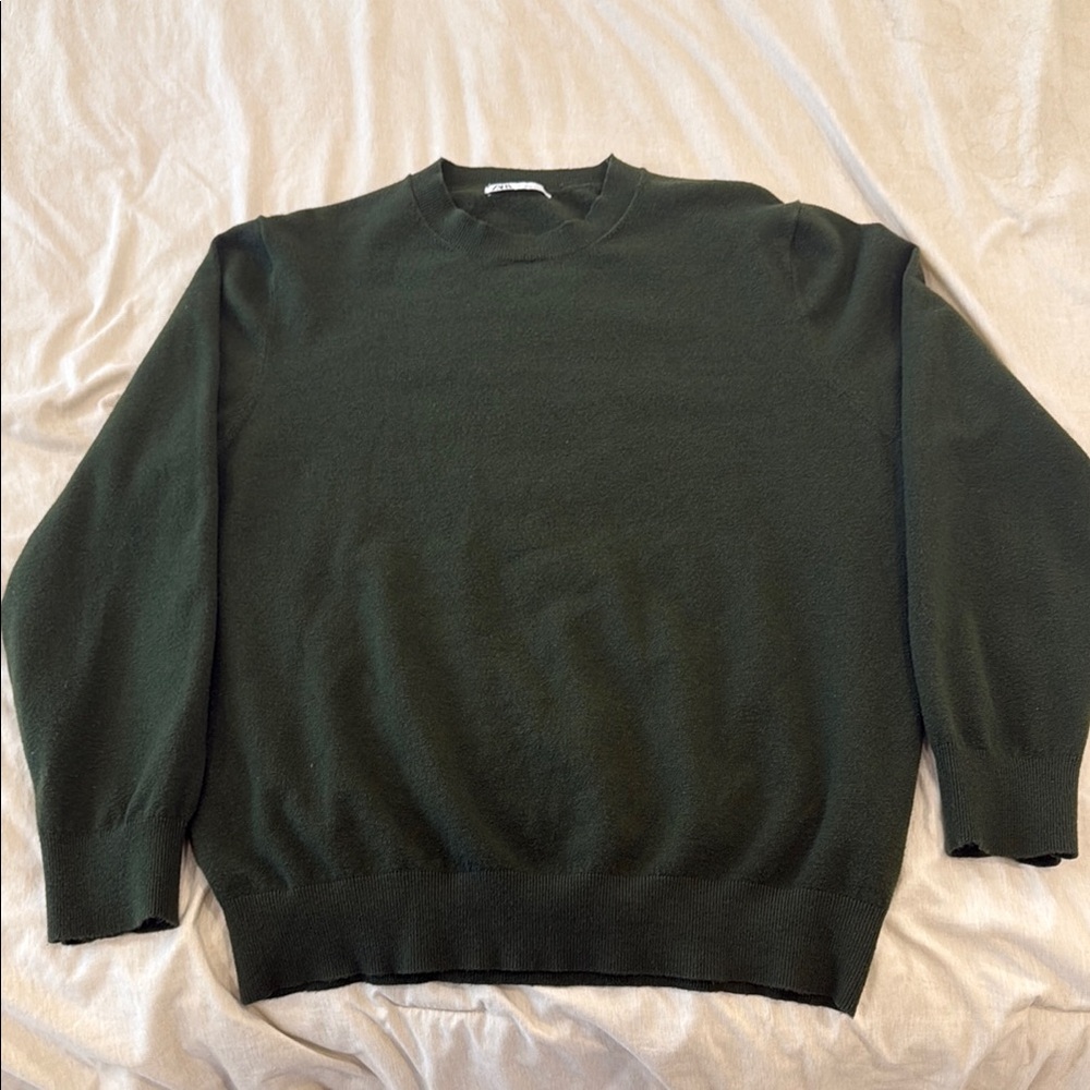 Zara Men's Green Sweater L